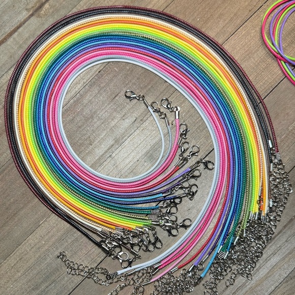 25pc COLORED WAX CORD NECKLACES DIY JEWELRY MAKING CRAFTING SUPPLIES BULK BUNDLE - Picture 13 of 15